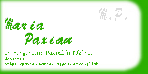 maria paxian business card